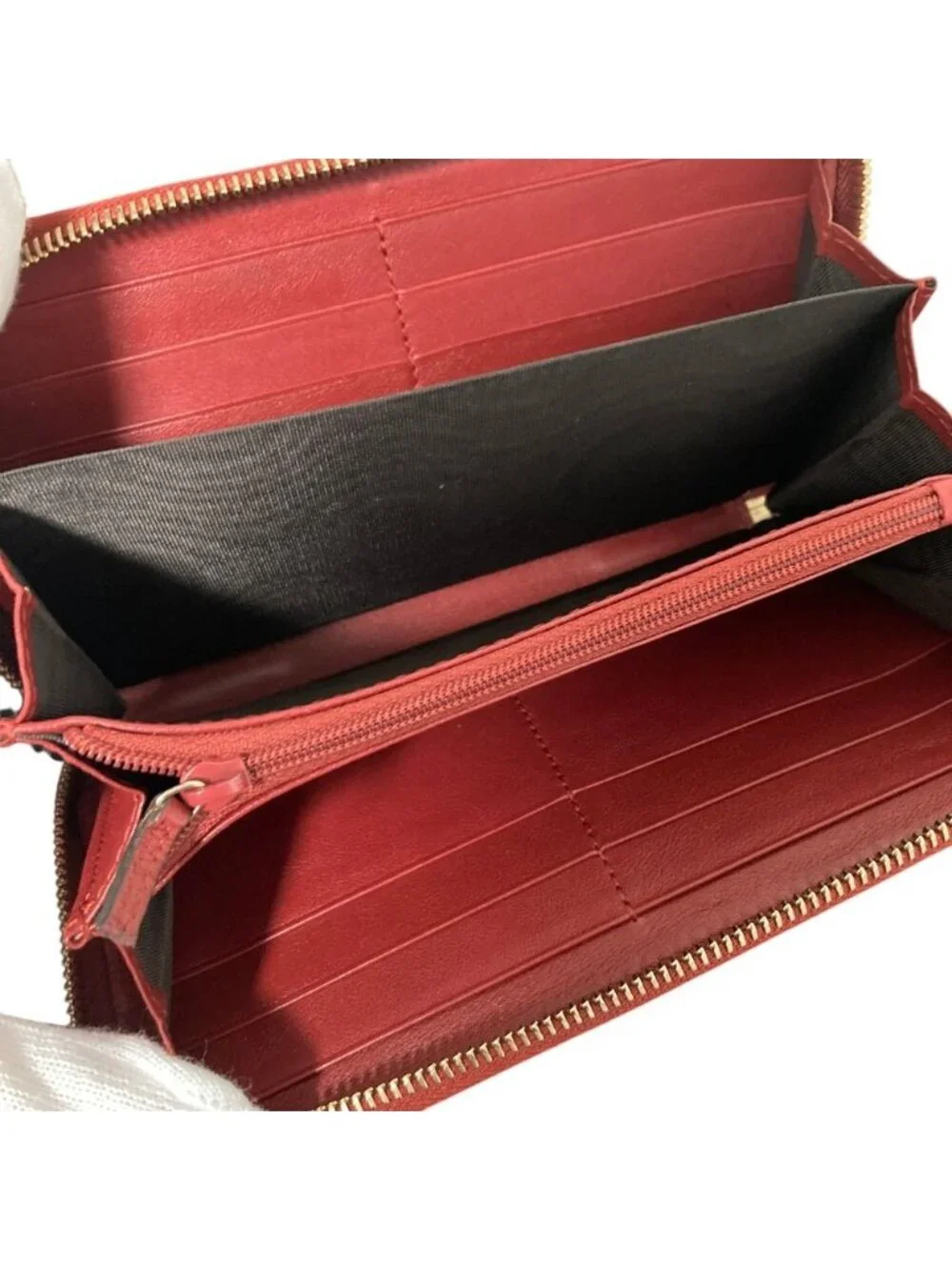 Gucci Micro Guccissima Patent Zip Around Wallet